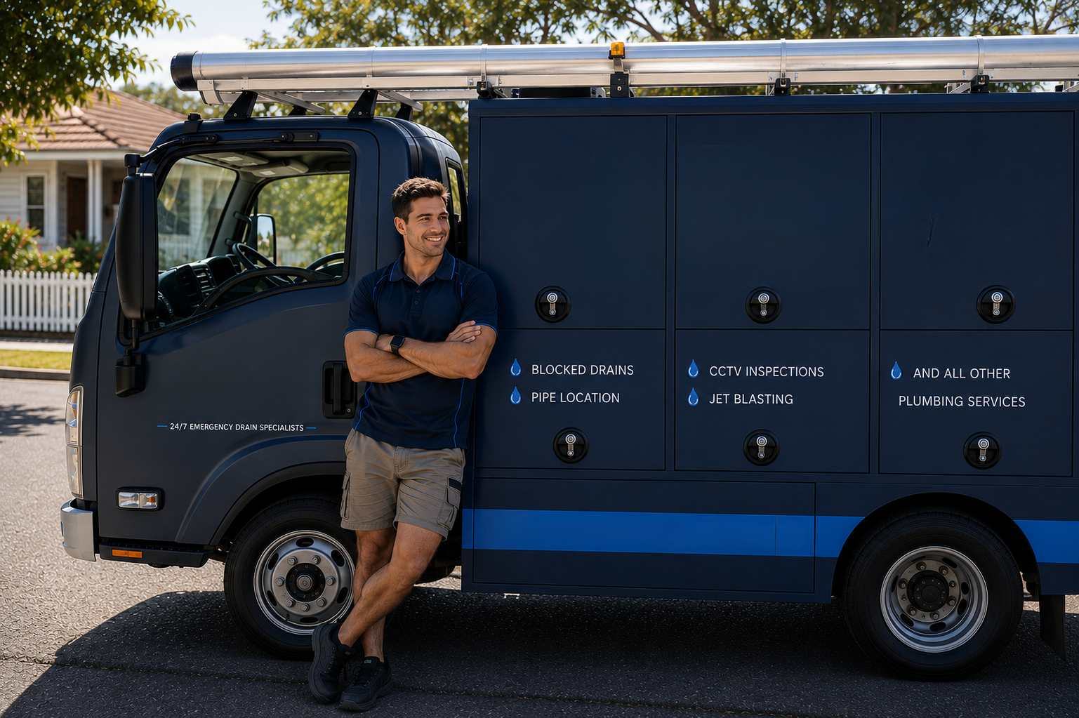 Plumber with Gladesville Blocked Drains van